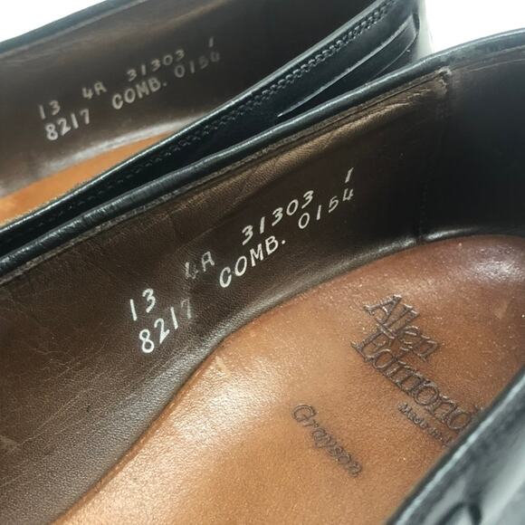 EXCELLENT Allen Edmonds Grayson Tassel Loafer Black Calfskin Size 13 Narrow - Picture 9 of 12